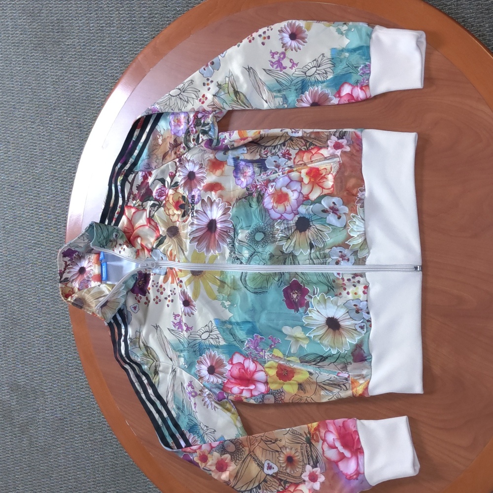 Adidas Firebird X Farm Rio Track Jacket Women's Trefoil Logo Floral Size Medium